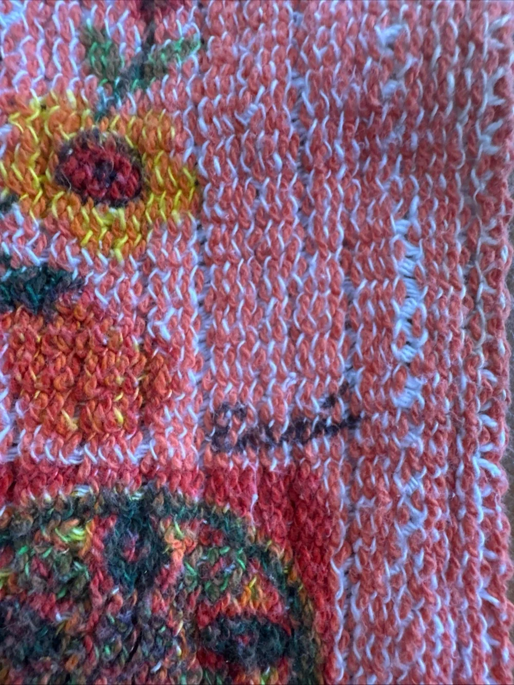 Vintage Swedish Style Printed Knit Dishcloths Lot of 4 Bird/Rooster 10x10